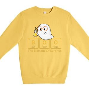 Chemistry Boo The Element Of Surprise Cute Chemist Halloween Premium Crewneck Sweatshirt