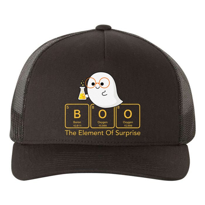 Chemistry Boo The Element Of Surprise Cute Chemist Halloween Yupoong Adult 5-Panel Trucker Hat