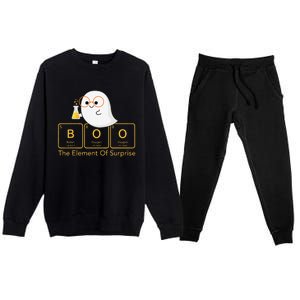 Chemistry Boo The Element Of Surprise Cute Chemist Halloween Premium Crewneck Sweatsuit Set