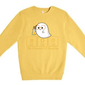 Chemistry Boo The Element Of Surprise Cute Chemist Halloween Premium Crewneck Sweatshirt