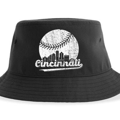 Cincinnati Baseball Throwback – Classic Retro Vintage Sustainable Bucket Hat