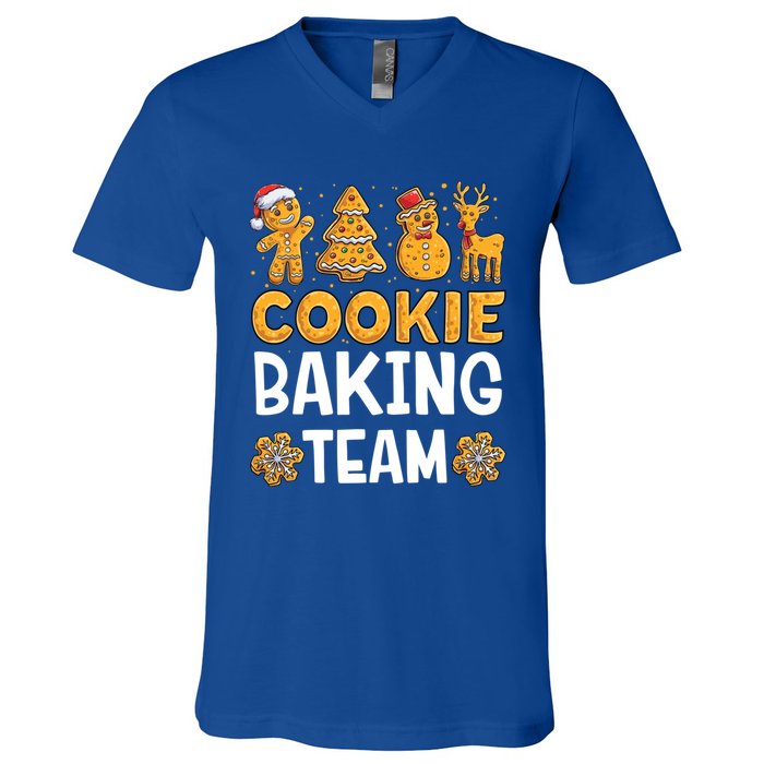 Cookie Baking Team Christmas Xmas Crew Gingerbread Gift V-Neck T-Shirt