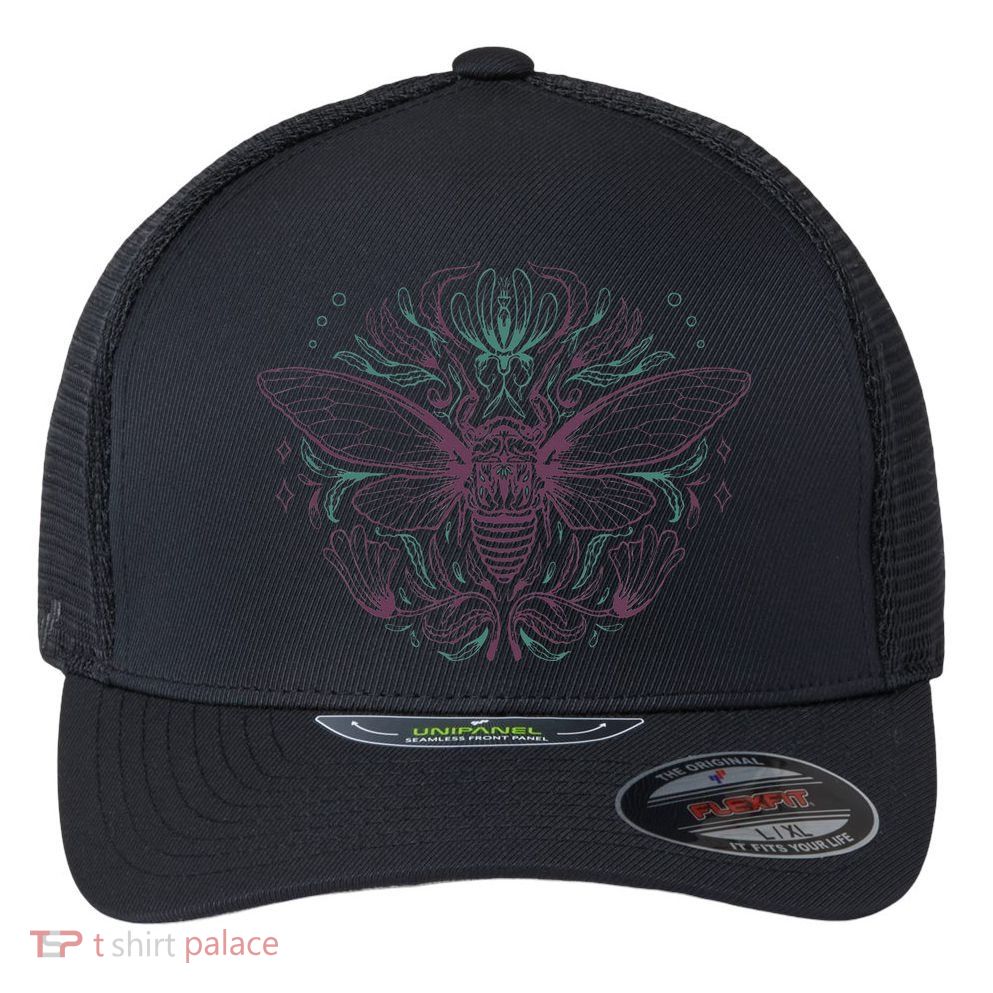 Cicada Brood The Fascinating World of Insects Flexfit Unipanel Trucker Cap