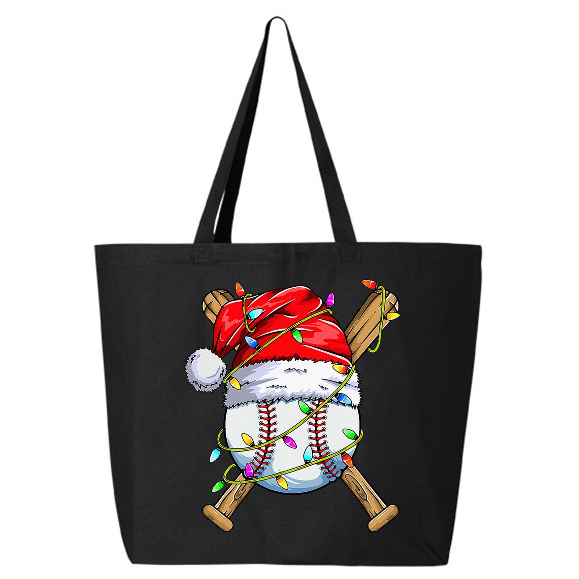 Christmas Baseball Team Santa Sports Xmas  25L Jumbo Tote