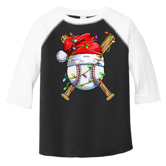 Christmas Baseball Team Santa Sports Xmas  Toddler Fine Jersey T-Shirt