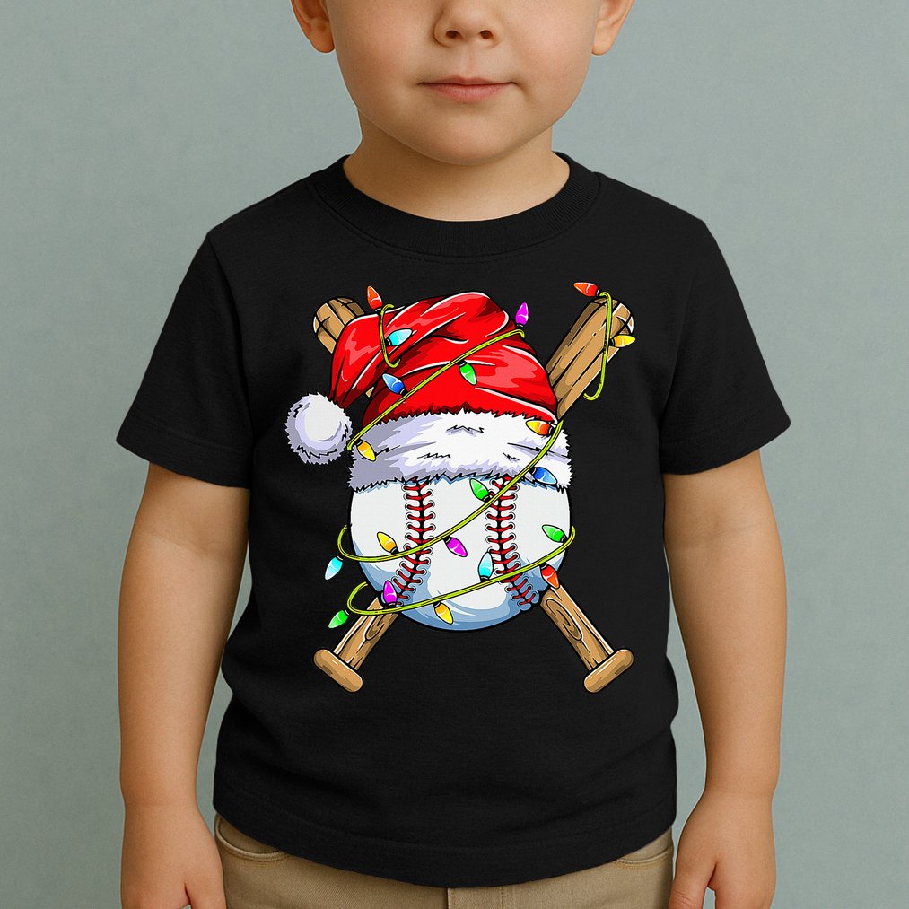 Christmas Baseball Team Santa Sports Xmas  Toddler T-Shirt
