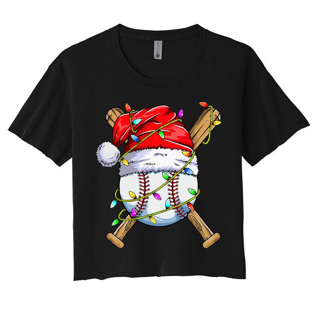 Christmas Baseball Team Santa Sports Xmas  Crop Top