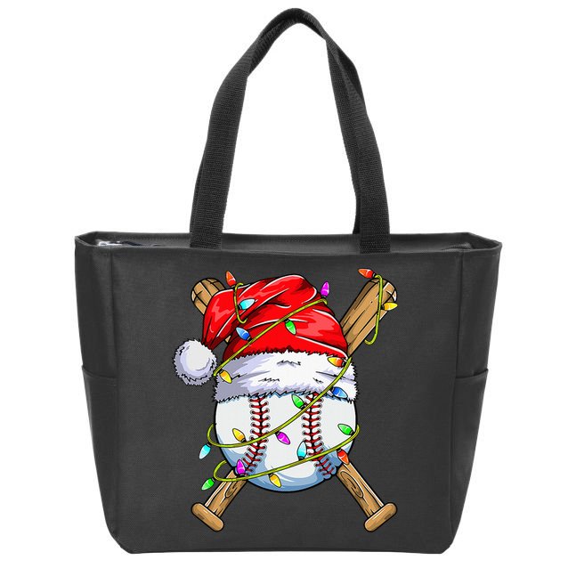 Christmas Baseball Team Santa Sports Xmas  Zip Tote Bag