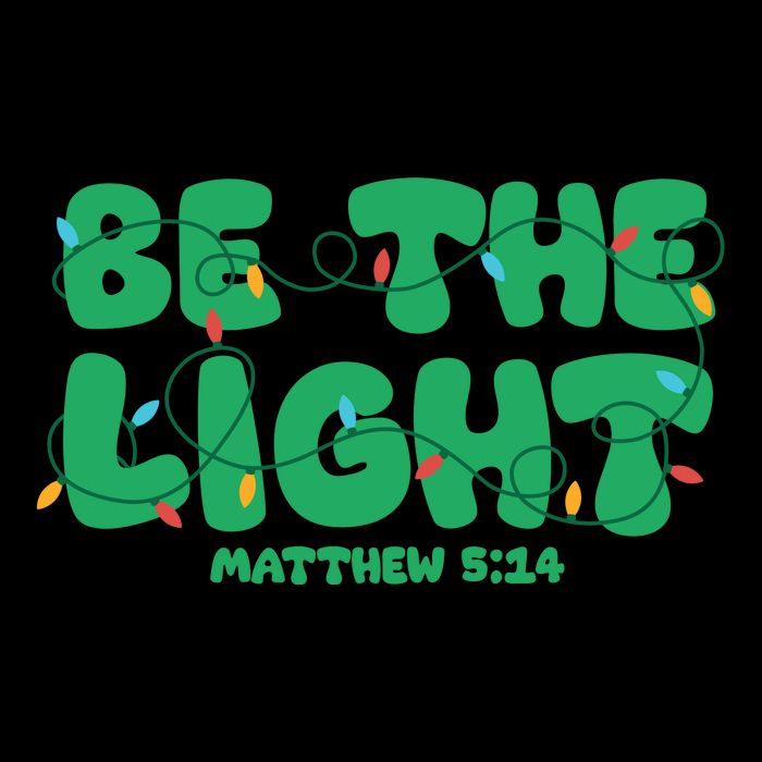 Christmas Be The Light Matthew 5 14 Drawstring Bag