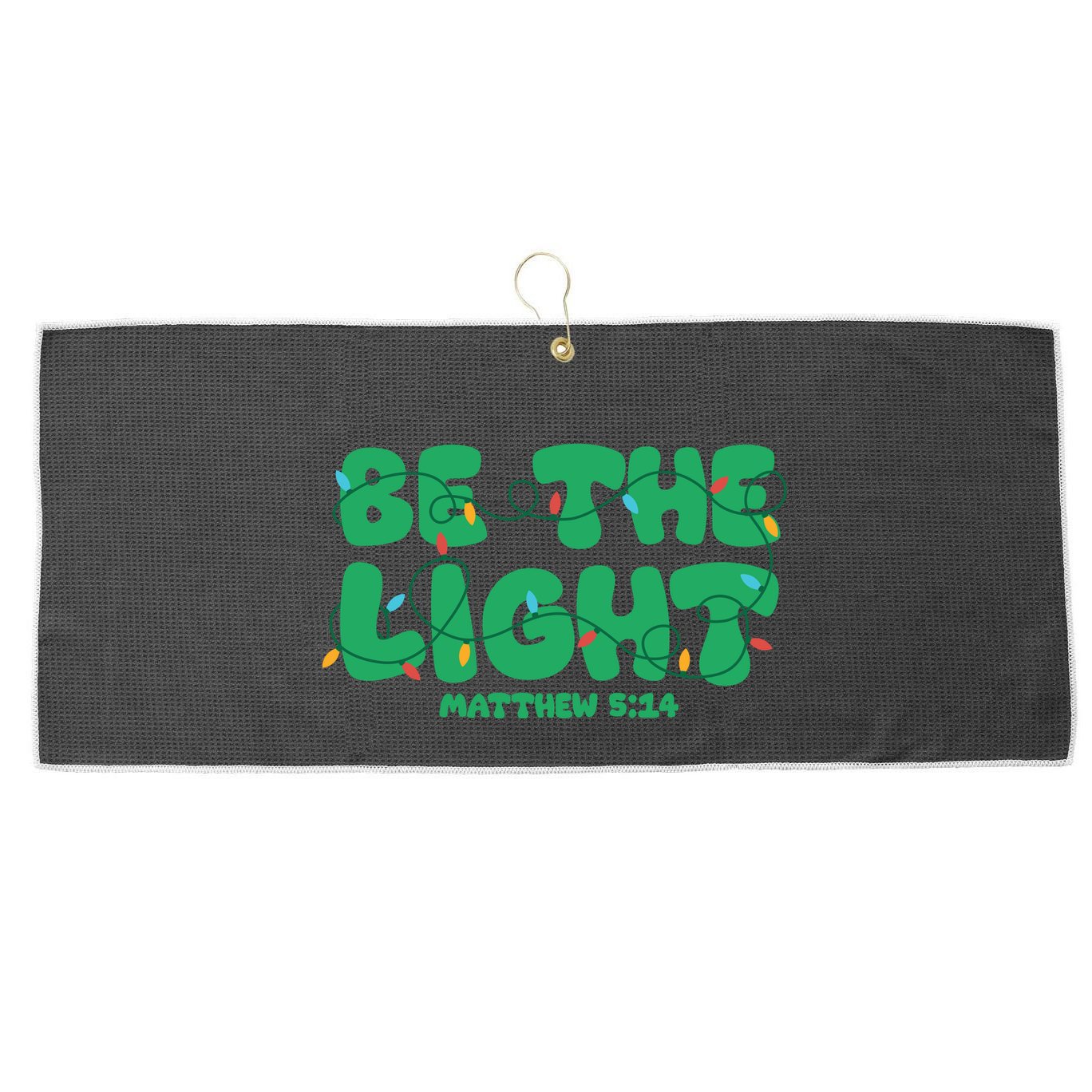 Christmas Be The Light Matthew 5 14 Large Microfiber Waffle Golf Towel