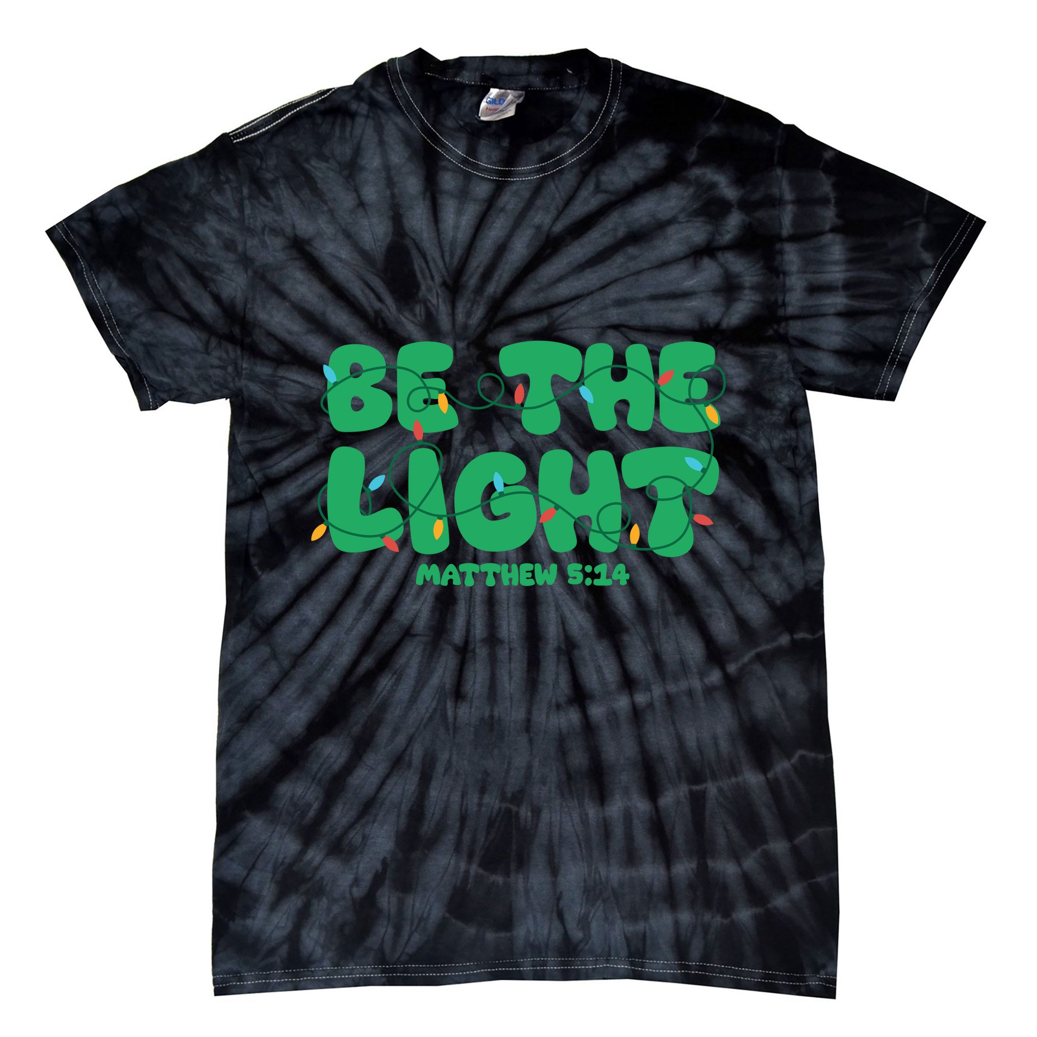 Christmas Be The Light Matthew 5 14 Tie-Dye T-Shirt