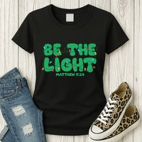 Christmas Be The Light Matthew 5 14 Womens T-Shirt
