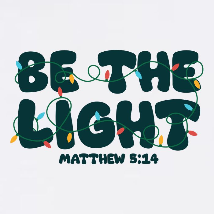Christmas Be The Light Matthew 5 14 Garment-Dyed Sweatshirt