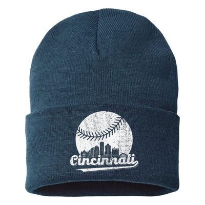 Cincinnati Baseball Throwback – Classic Retro Vintage Sustainable Knit Beanie