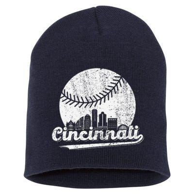 Cincinnati Baseball Throwback – Classic Retro Vintage Short Acrylic Beanie