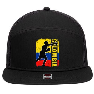 Colombian Boxing Team Colombia Flag Boxing Gloves 7 Panel Mesh Trucker Snapback Hat