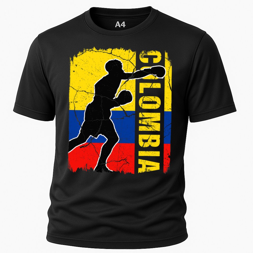 Colombian Boxing Team Colombia Flag Boxing Gloves Cooling Performance Crew T-Shirt