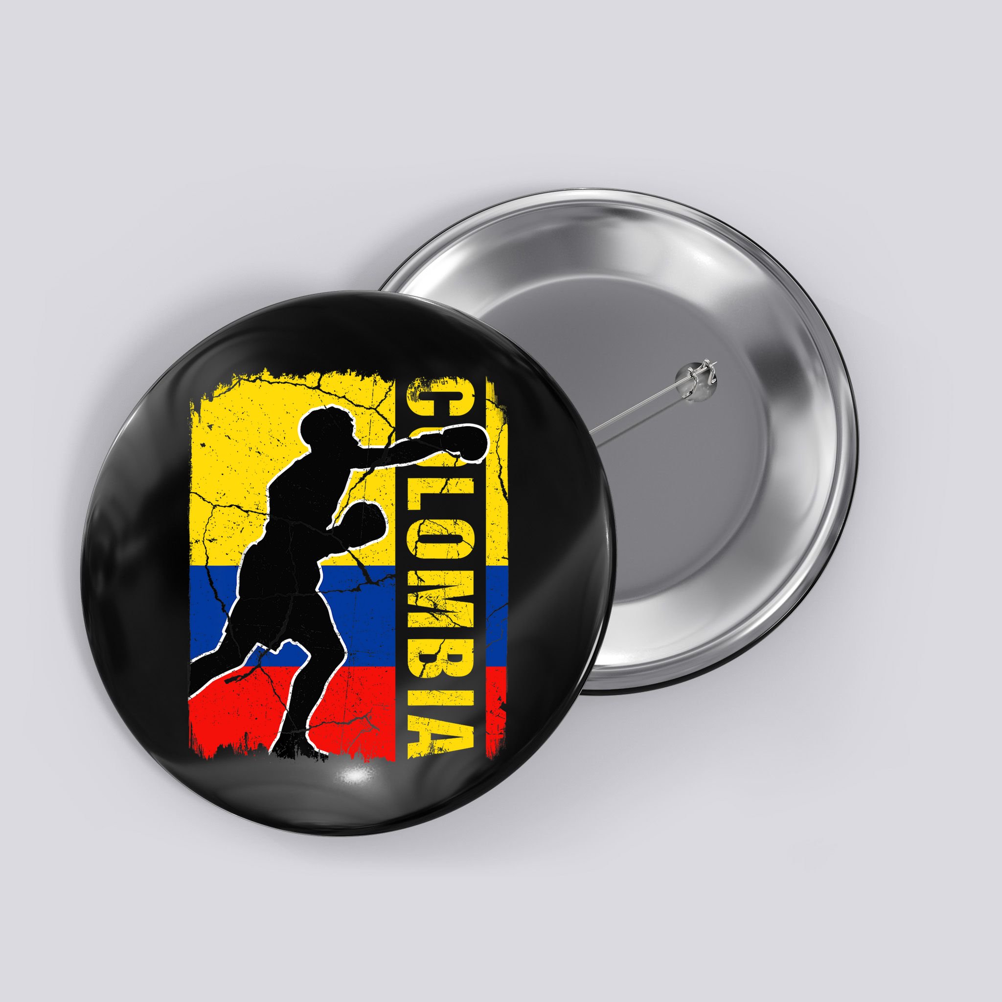 Colombian Boxing Team Colombia Flag Boxing Gloves Button