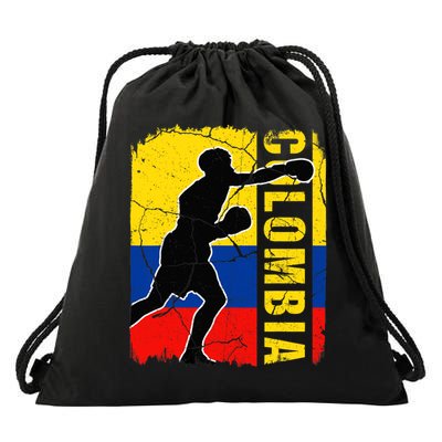 Colombian Boxing Team Colombia Flag Boxing Gloves Drawstring Bag