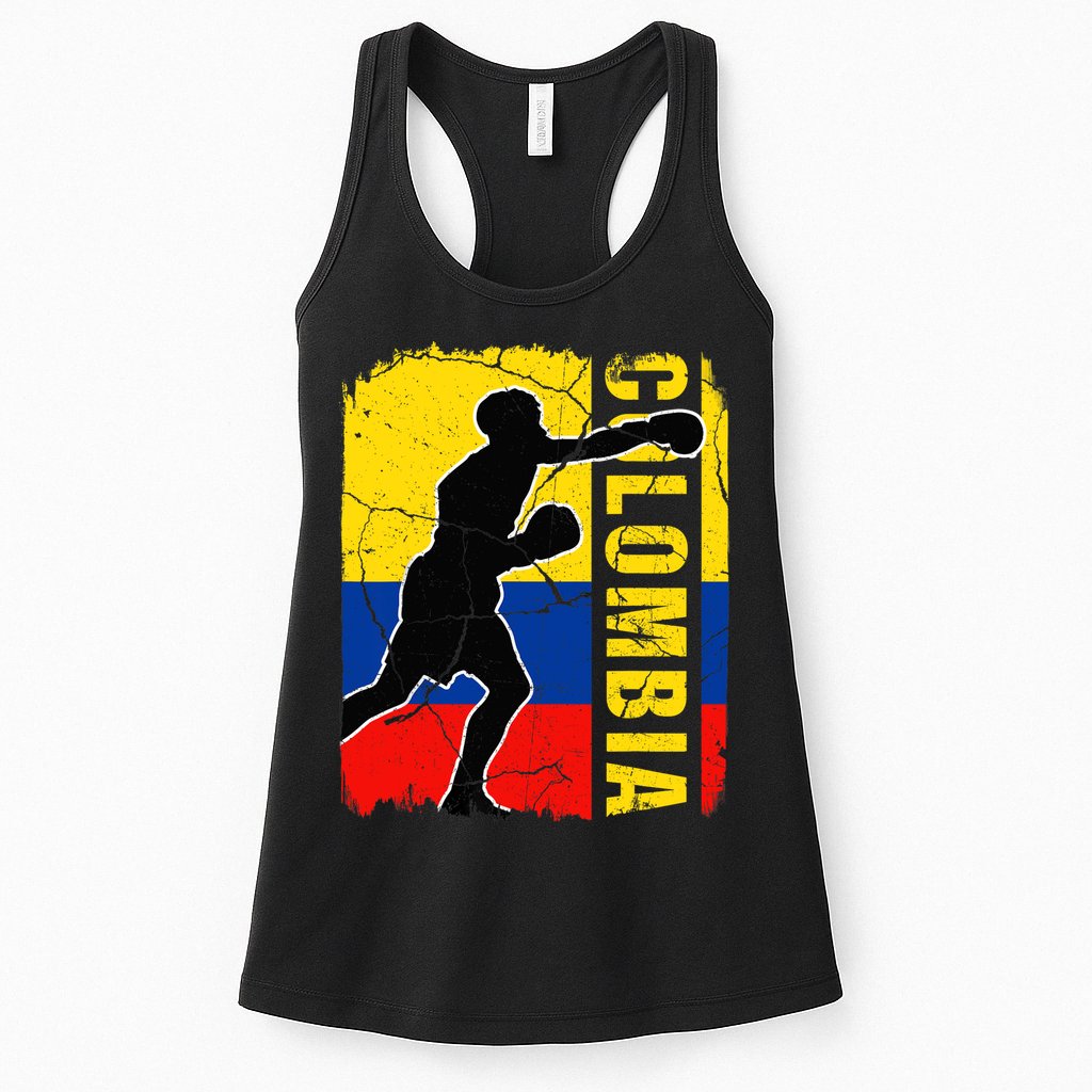 Colombian Boxing Team Colombia Flag Boxing Gloves Womens Tank Top