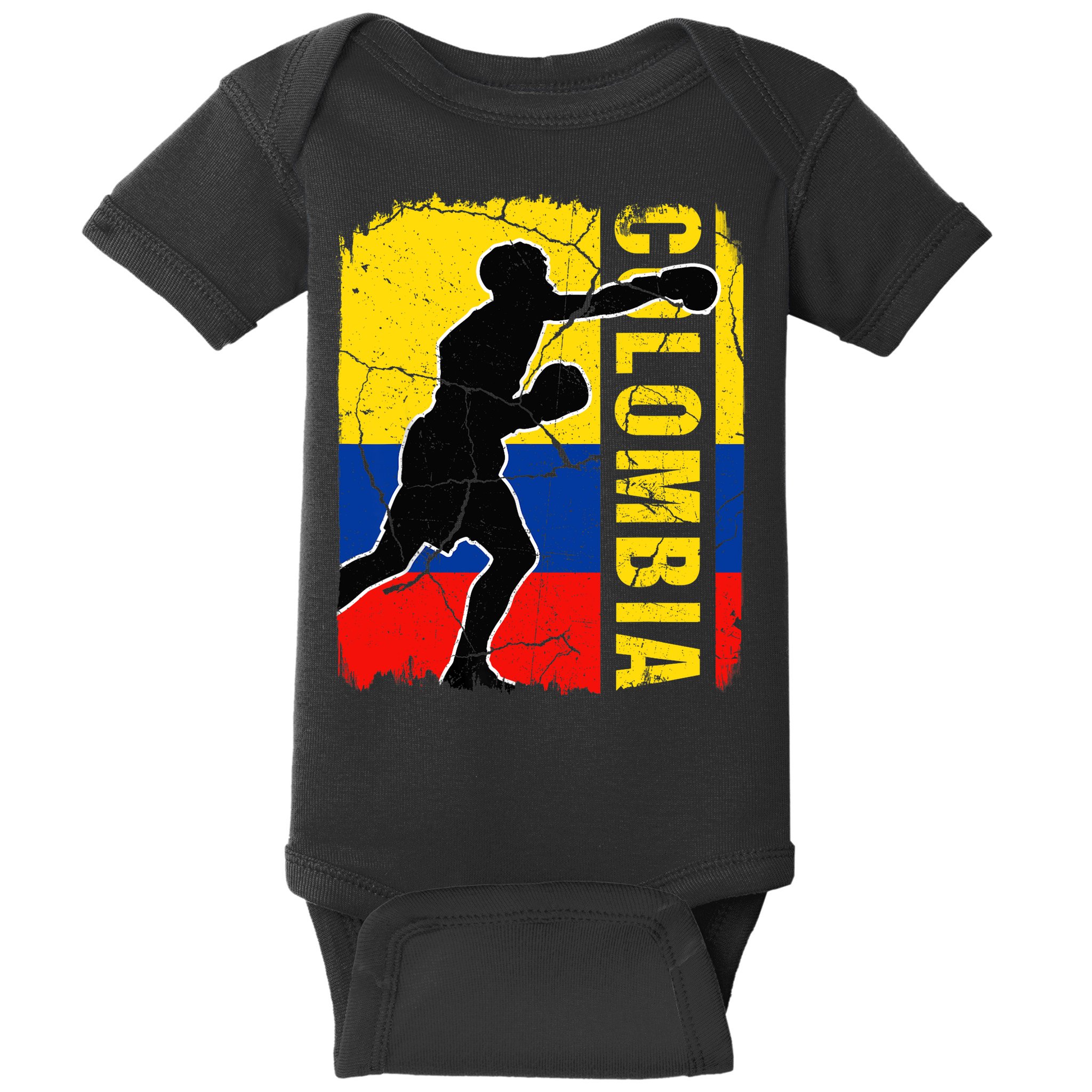 Colombian Boxing Team Colombia Flag Boxing Gloves Baby Bodysuit