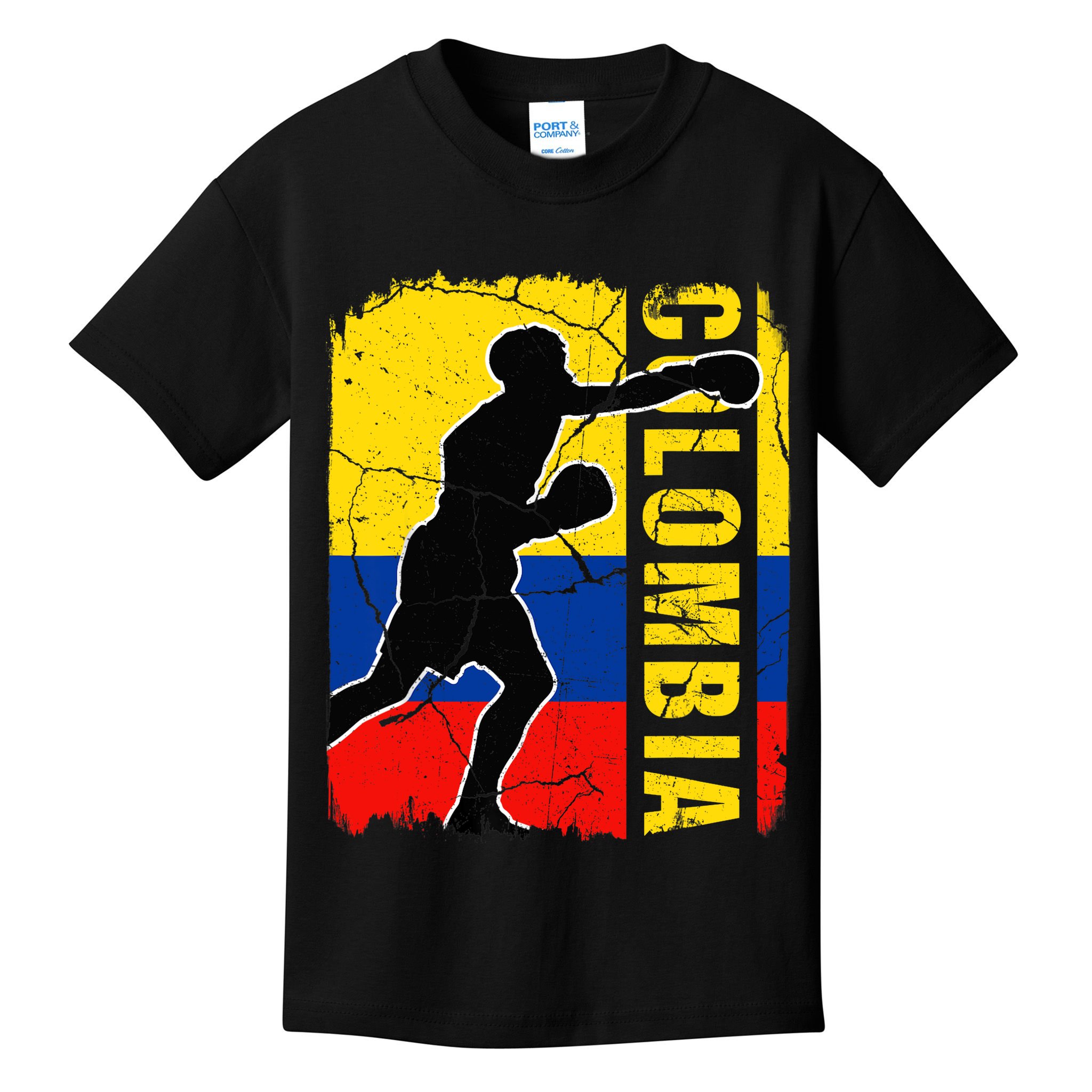 Colombian Boxing Team Colombia Flag Boxing Gloves Kids T-Shirt