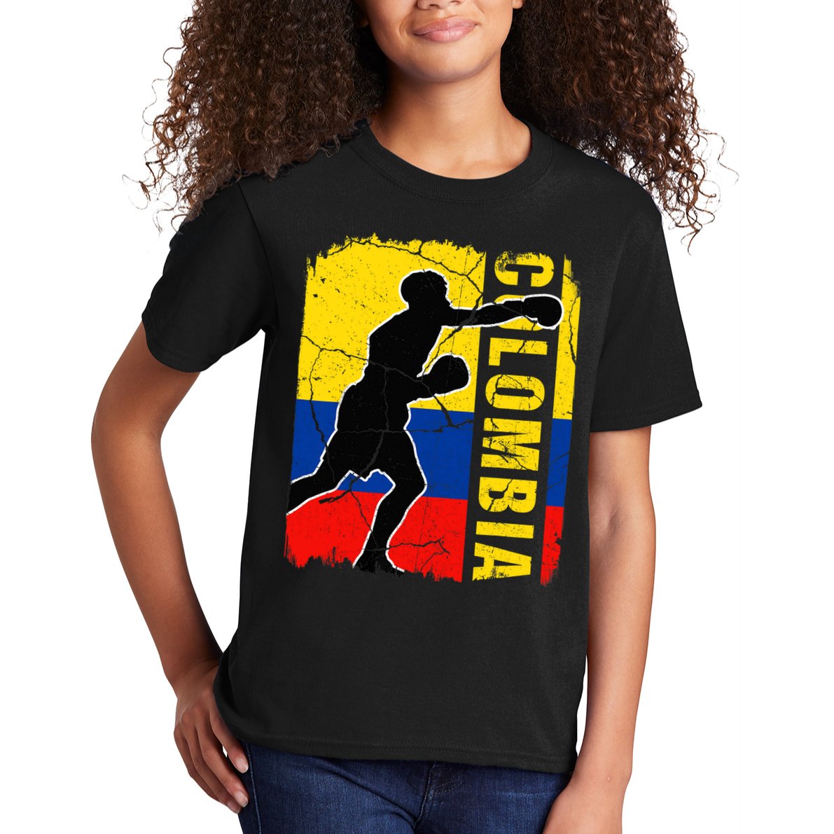 Colombian Boxing Team Colombia Flag Boxing Gloves Kids T-Shirt