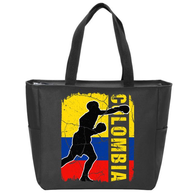 Colombian Boxing Team Colombia Flag Boxing Gloves Zip Tote Bag