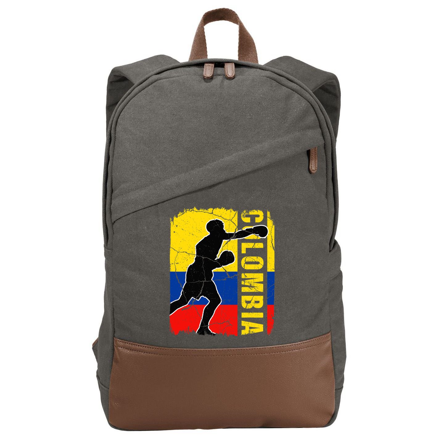 Colombian Boxing Team Colombia Flag Boxing Gloves Cotton Canvas Backpack