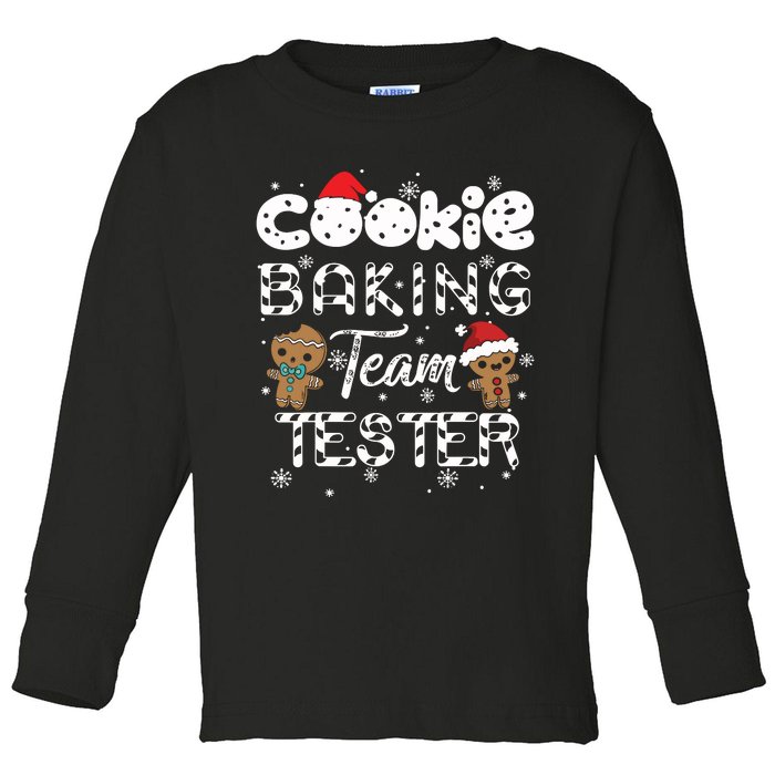 Cookie Baking Team Tester Gingerbread Christmas Toddler Long Sleeve Shirt