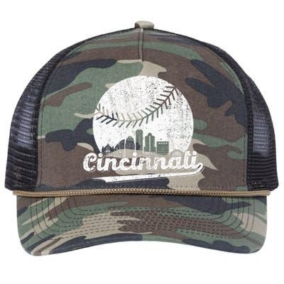 Cincinnati Baseball Throwback – Classic Retro Vintage Retro Rope Trucker Hat Cap