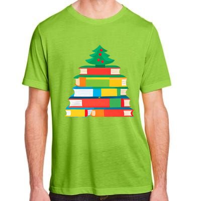 Christmas Books Tree Teacher Student Xmas Holiday Pajamas Adult ChromaSoft Performance T-Shirt