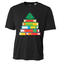 Christmas Books Tree Teacher Student Xmas Holiday Pajamas Cooling Performance Crew T-Shirt