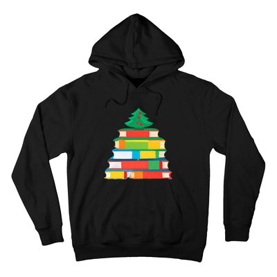 Christmas Books Tree Teacher Student Xmas Holiday Pajamas Hoodie