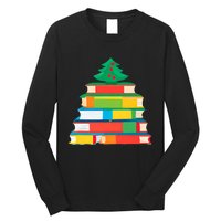 Christmas Books Tree Teacher Student Xmas Holiday Pajamas Long Sleeve Shirt