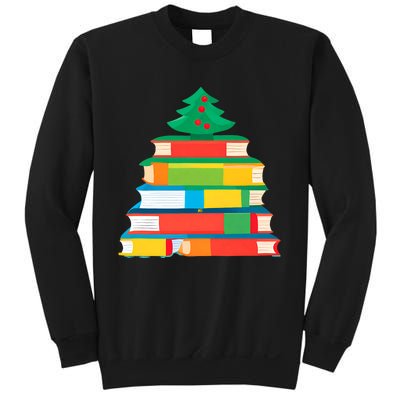 Christmas Books Tree Teacher Student Xmas Holiday Pajamas Sweatshirt