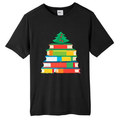 Christmas Books Tree Teacher Student Xmas Holiday Pajamas Tall Fusion ChromaSoft Performance T-Shirt