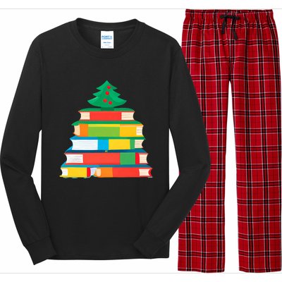 Christmas Books Tree Teacher Student Xmas Holiday Pajamas Long Sleeve Pajama Set