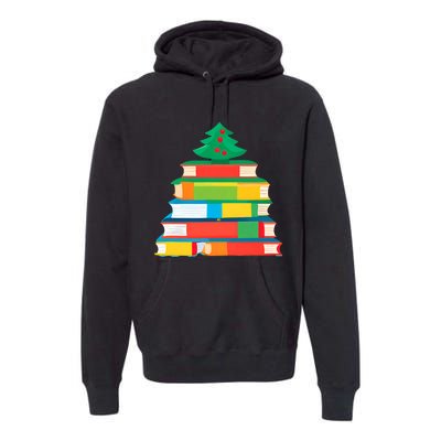 Christmas Books Tree Teacher Student Xmas Holiday Pajamas Premium Hoodie