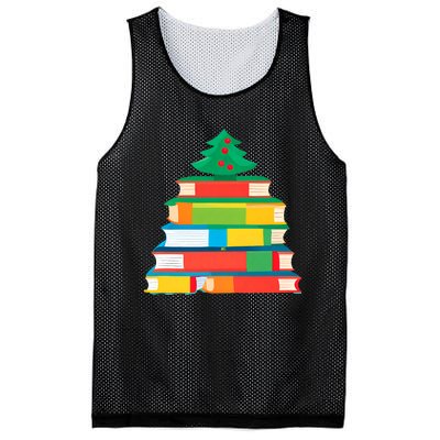 Christmas Books Tree Teacher Student Xmas Holiday Pajamas Mesh Reversible Basketball Jersey Tank