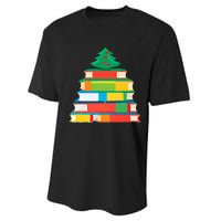 Christmas Books Tree Teacher Student Xmas Holiday Pajamas Performance Sprint T-Shirt