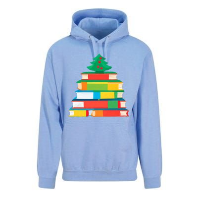 Christmas Books Tree Teacher Student Xmas Holiday Pajamas Unisex Surf Hoodie