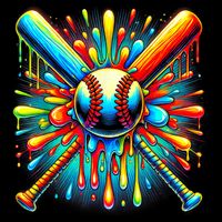 Colorful Baseball Tie Dye Baseball Home Plate Drip Doggie Tank