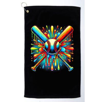Colorful Baseball Tie Dye Baseball Home Plate Drip Golf Towel