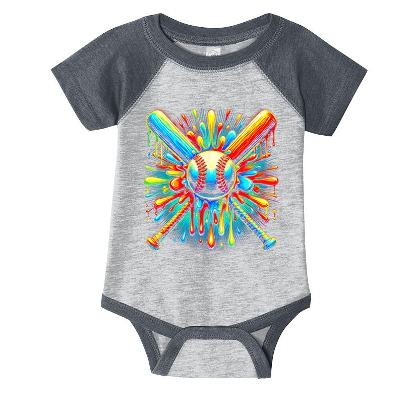 Colorful Baseball Tie Dye Baseball Home Plate Drip Infant Baby Jersey Bodysuit