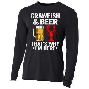 Crawfish & Beer Thats Why Im Here Crayfish Daddy Crawfish Cooling Performance Long Sleeve Crew