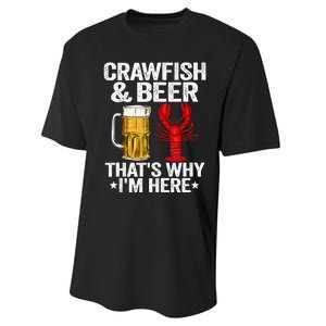 Crawfish & Beer Thats Why Im Here Crayfish Daddy Crawfish Performance Sprint T-Shirt