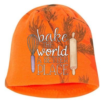 Cute Bake The World A Better Place Baking Quote Gift Kati - Camo Knit Beanie