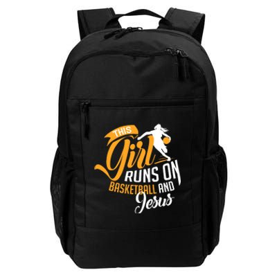 Christian Basketball This Girl Runs On Jesus And Basketball Daily Commute Backpack