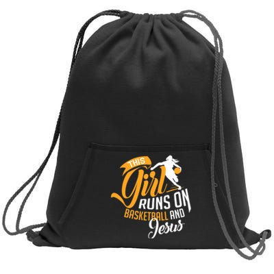 Christian Basketball This Girl Runs On Jesus And Basketball Sweatshirt Cinch Pack Bag